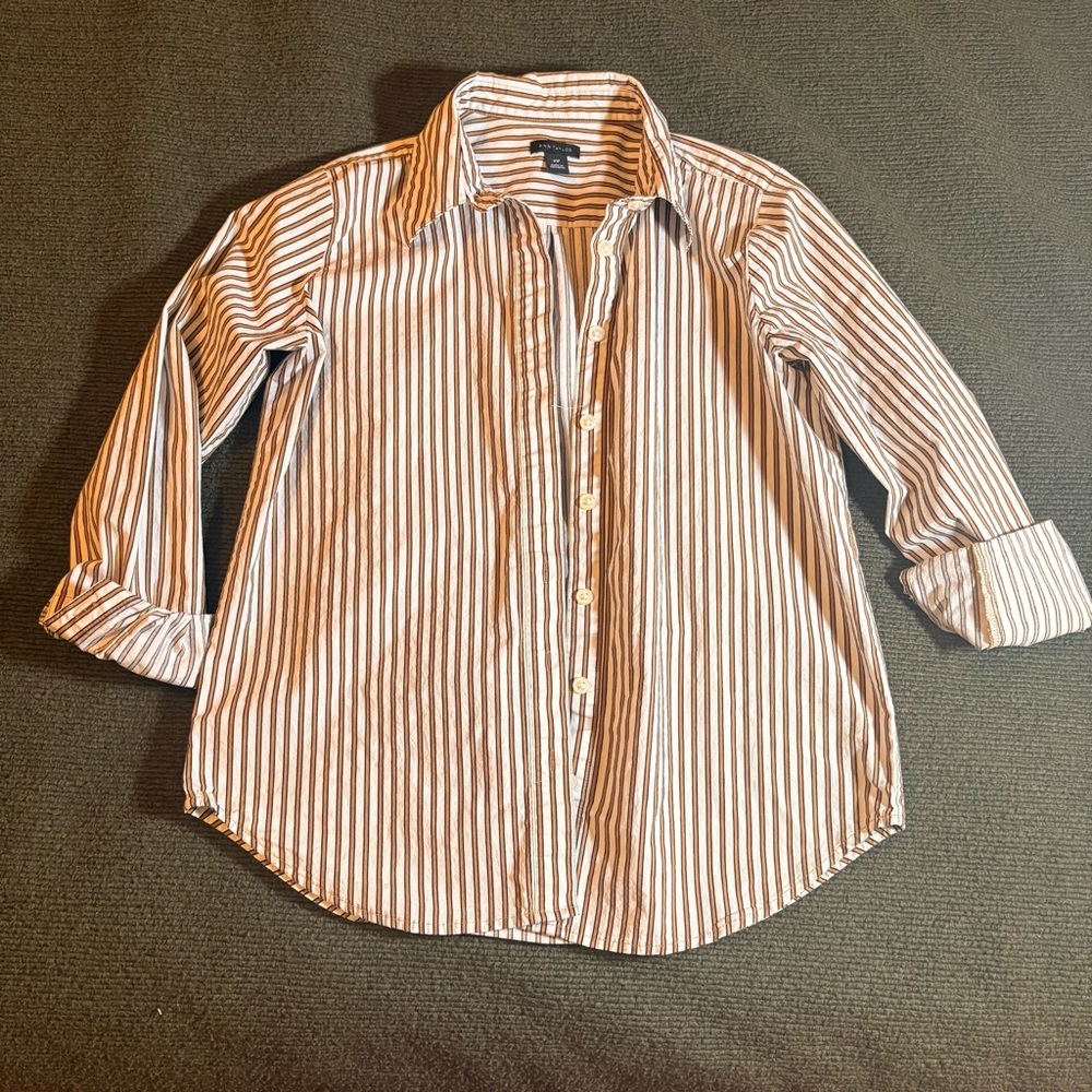 Ann Taylor Petite Striped Button Down